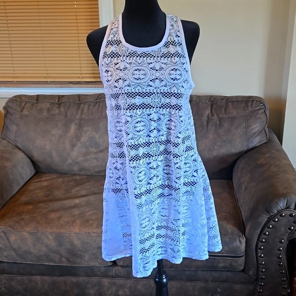 West Loop White Bathing Suit CoverUp - Picture 1 of 8